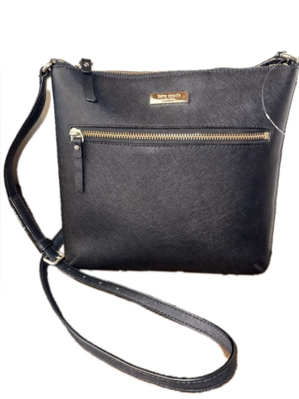 NWOT Kate Spade Black Saffiano Leather Crossbody- Gold Hardware